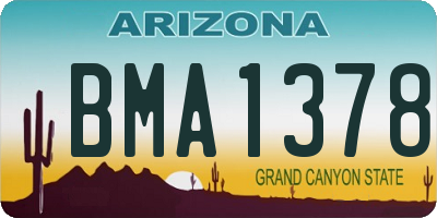 AZ license plate BMA1378