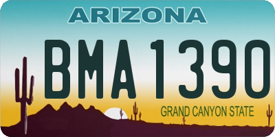 AZ license plate BMA1390