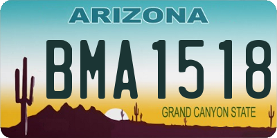 AZ license plate BMA1518