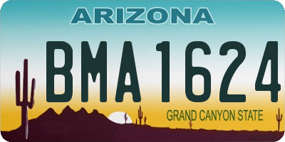 AZ license plate BMA1624