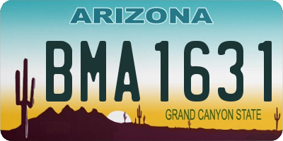 AZ license plate BMA1631