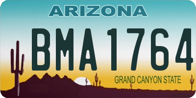 AZ license plate BMA1764