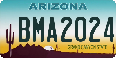 AZ license plate BMA2024