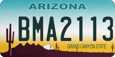 AZ license plate BMA2113