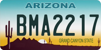 AZ license plate BMA2217