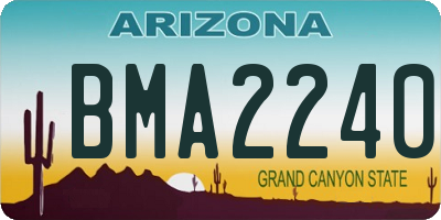 AZ license plate BMA2240