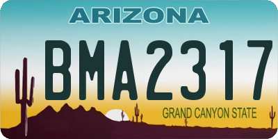 AZ license plate BMA2317