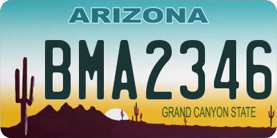 AZ license plate BMA2346