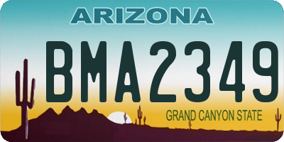 AZ license plate BMA2349