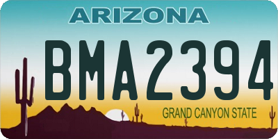 AZ license plate BMA2394