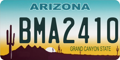AZ license plate BMA2410