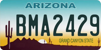 AZ license plate BMA2429