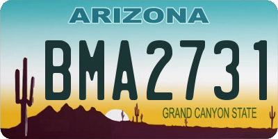 AZ license plate BMA2731