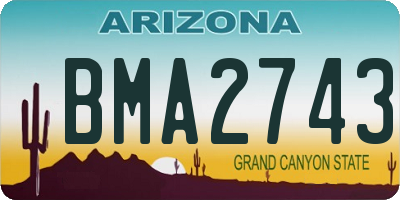AZ license plate BMA2743