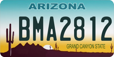AZ license plate BMA2812