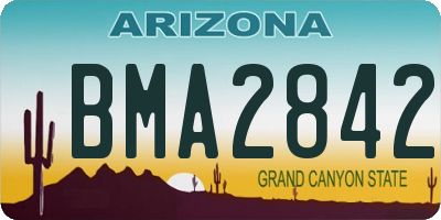 AZ license plate BMA2842