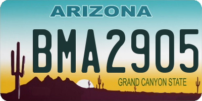 AZ license plate BMA2905