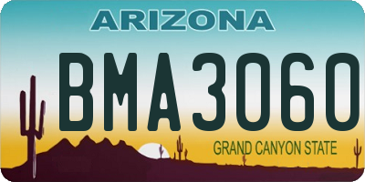 AZ license plate BMA3060