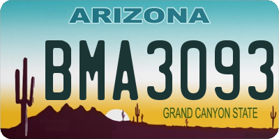 AZ license plate BMA3093
