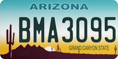 AZ license plate BMA3095
