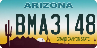 AZ license plate BMA3148