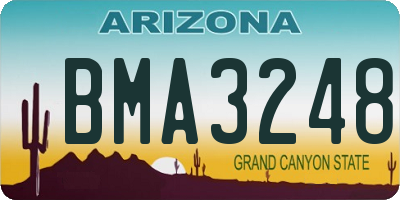AZ license plate BMA3248