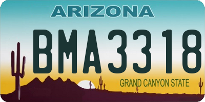 AZ license plate BMA3318