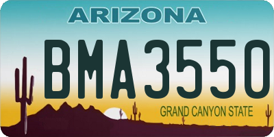 AZ license plate BMA3550