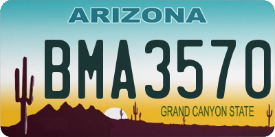 AZ license plate BMA3570