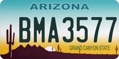 AZ license plate BMA3577