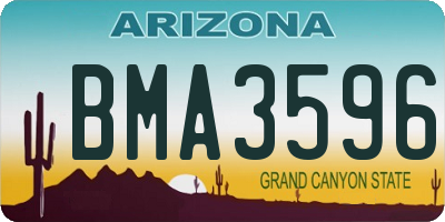 AZ license plate BMA3596
