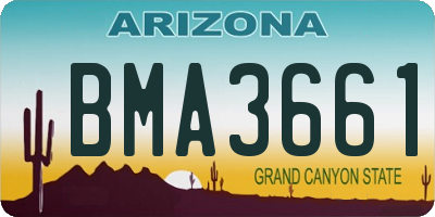 AZ license plate BMA3661