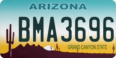 AZ license plate BMA3696
