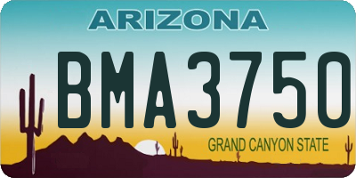 AZ license plate BMA3750