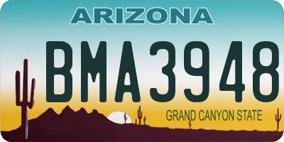 AZ license plate BMA3948
