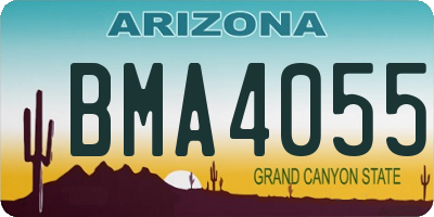 AZ license plate BMA4055