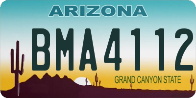 AZ license plate BMA4112