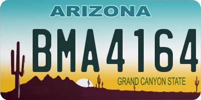 AZ license plate BMA4164