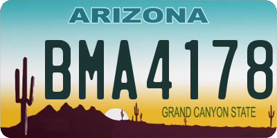 AZ license plate BMA4178