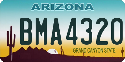AZ license plate BMA4320