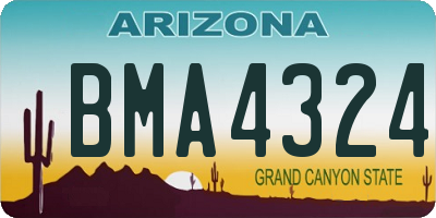 AZ license plate BMA4324