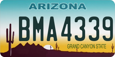 AZ license plate BMA4339