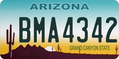 AZ license plate BMA4342