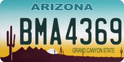 AZ license plate BMA4369