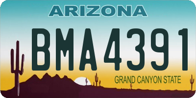 AZ license plate BMA4391