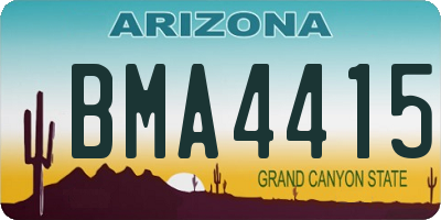 AZ license plate BMA4415