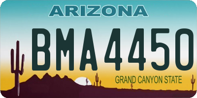 AZ license plate BMA4450