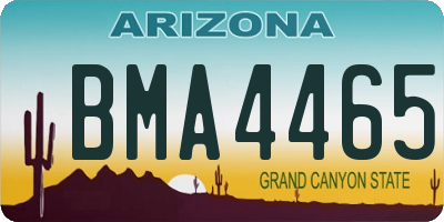 AZ license plate BMA4465
