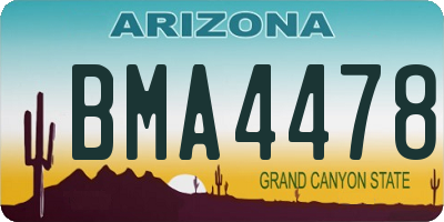 AZ license plate BMA4478