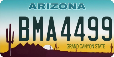 AZ license plate BMA4499